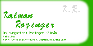 kalman rozinger business card
