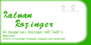 kalman rozinger business card